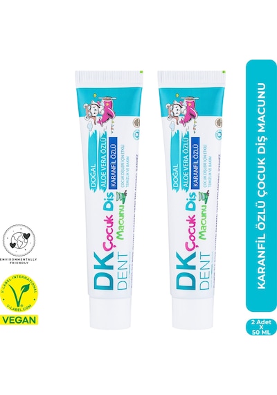 Dkdent Karanfil Özlü Çocuk Diş Macunu 50 Ml X 2 Adet Çürük Önleyici