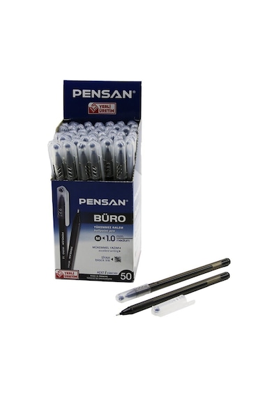Pensan Büro Siyah Tükenmez Kalem - 1.0 Mm Medium Uç- 50'li Paket Diğer