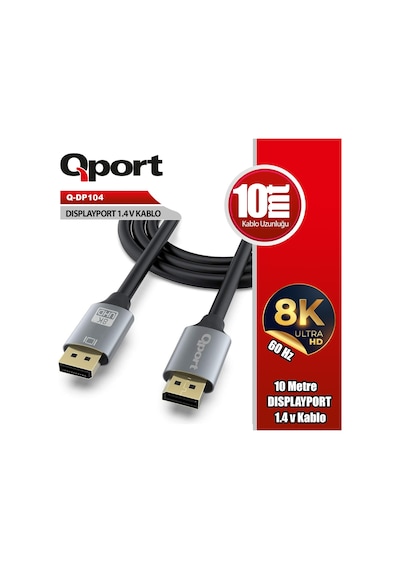 Qport Q-dp104 10metre 1.4v Dp Görüntü Kablosu