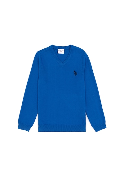 U.S. Polo Assn. Erkek Çocuk Kobalt Basic V Yaka Kazak 50294200-VR077