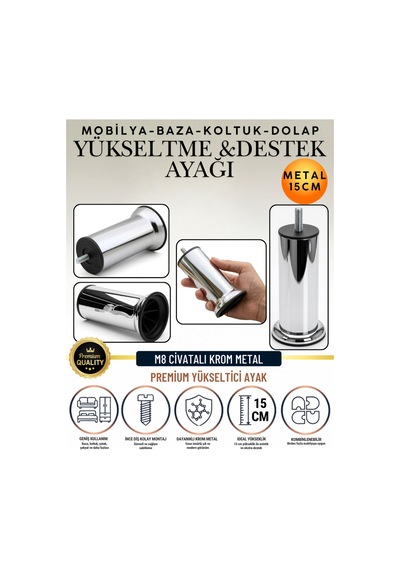 8 Adet 15 Cm M8 Vidalı Metal Krom Ayak Mobilya Ayağı Baza Ayağı Kanepe Ayağı Koltuk Ayağı Yatak Ayağı Yükseltme Ayağı Dolap Ayak Sehpa Sandık Ayakları Değişim Destek Ayağı Yükseltici Aparat Şifonyer Krom Krom 8 Adet 15 Cm M8 Vidalı Metal Krom Ayak Mobilya Ayağı Baza Ayağı Kanepe Ayağı Koltuk Ayağı Yatak Ayağı Yükseltme Ayağı Dolap Ayak Sehpa Sandık Ayakları Değişim Destek Ayağı Yükseltici Aparat Şifonyer Krom Krom