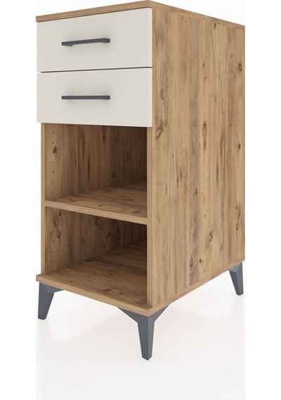 Kronos Komodin Tek Raflı 2 Çekmeceli 44x59x96 Çam-aytaşı Çam