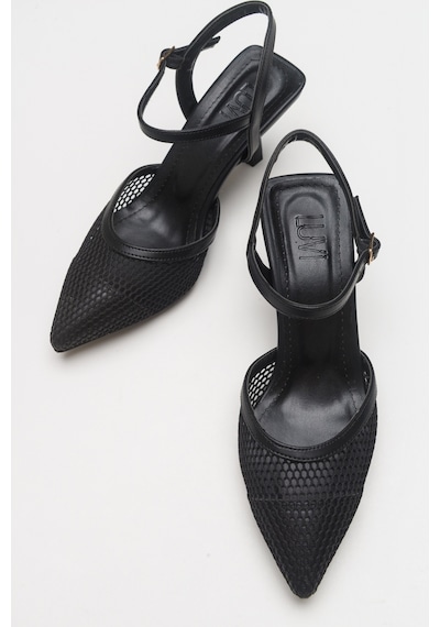 Luvishoes Chıc Siyah Kadın Topuklu Ayakkabı Siyah