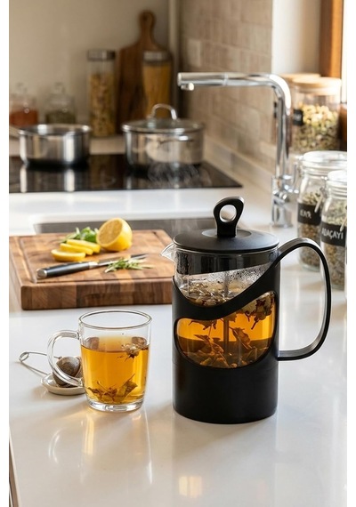 Tr 131061-834 French Press Süzgeçli Çay Kahve Kupası 600ml Diğer