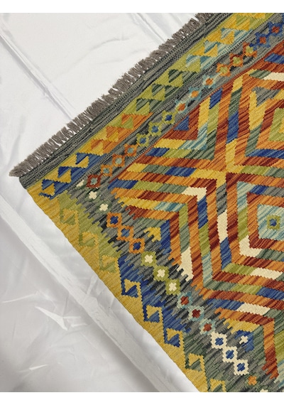 El Dokuma Afgan Kilim 100% Yün Kök Boya Elsanat Eserı İle Harıka Model Çok Renkli