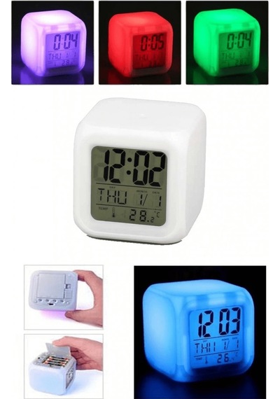 Renk Değiştiren Dijital Alarm Küp Saat Lisinya