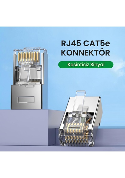 Cat5e Metal Rj45 Jack Ethernet Konnektörü Altın Kaplama 102 Adet Diger