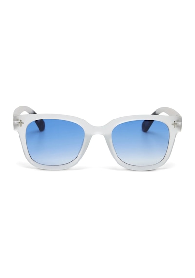 Okkia Giovanni Mavi Lens Unisex Güneş Gözlüğü Beyaz Şeffaf