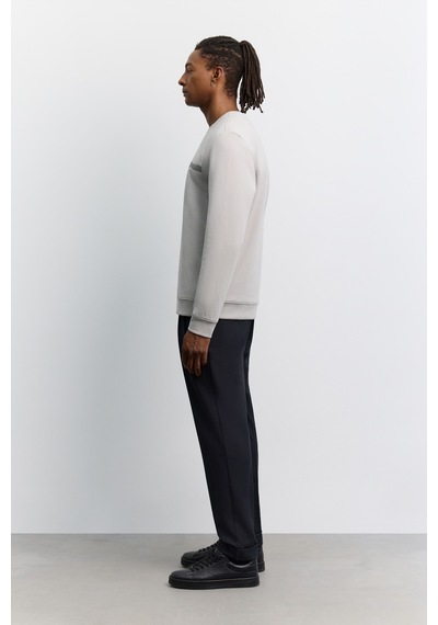 Avva Erkek Gri Bisiklet Yaka Kolay Ütülenen Baskılı Pamuklu Regular Fit Sweatshirt A62y1214