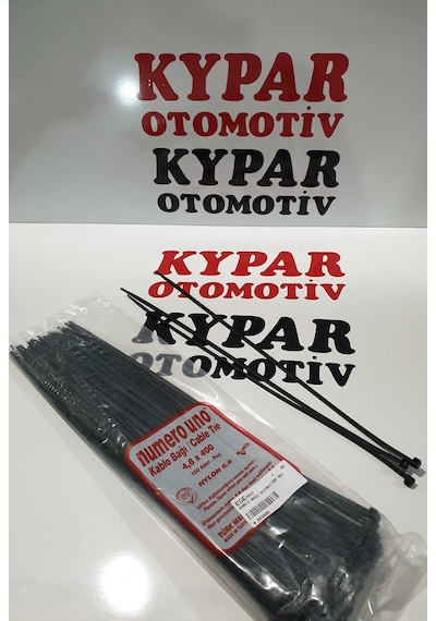 Plastik Cırt Kelepçe 4.8X380 Siyah Kablo Bağı 100 Lü Paket