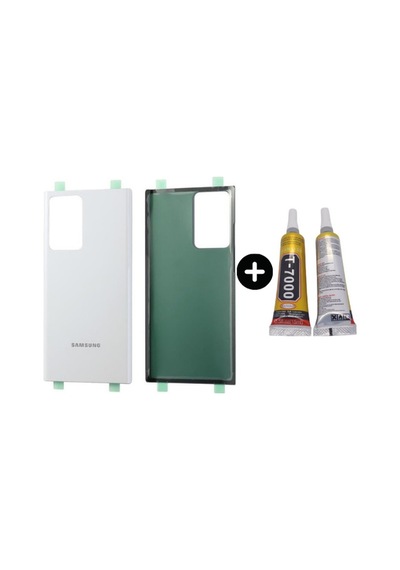 TeknikEvim Samsung Galaxy Uyumlu Note 20 Ultra Arka Pil Batarya Kapağı Cam+b-7000 Beyaz
