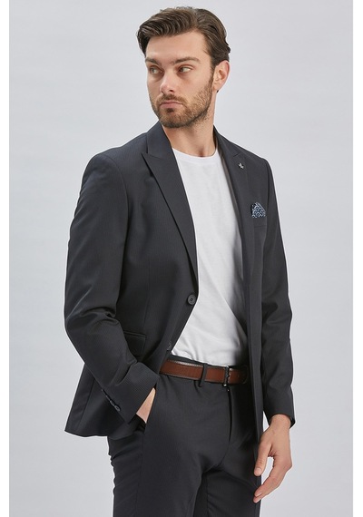 İmza Siyah Mono Yaka 8 Drop Slim Fit Tam Astar Esnek Takım Elbise 1001255006