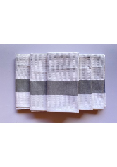 6 Adet Waffle Desen Beyaz Kurulama Bezi 45x65 CM Pamuk