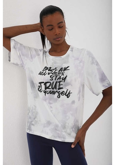 Stsahra Kadın Beyaz Bisiklet Yaka T-shirt