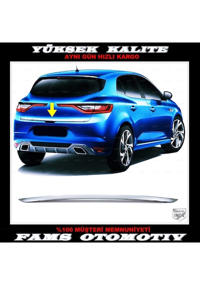 Renault Megane 4 Hb Krom Bagaj Alt Çıta 2015 Üzeri P.Çelik