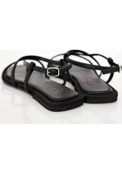 Siyah İnce Bantlı Sandalet 43301 Siyah