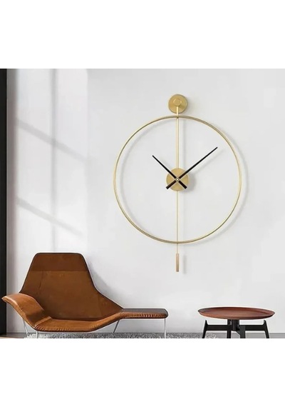 MetaQuartz Aksesuar (XXL-60*80 cm) Gold Tiktok - Siyah 35cm Akrep Yelkovan , Modern Dekoratif Gold
