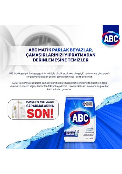 Deterjan Matik Parlak Beyazlar Toz Çamaşır Deterjanı 5,5 Kg