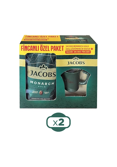Jacobs Monarch Gold 200 Gr İkonik Jacobs Fincanlı Set X 2 Adet Çözünebilir