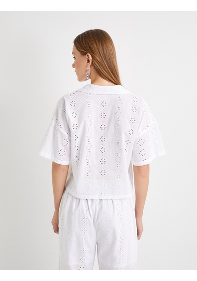 Koton Crop Fisto Gömlek Kısa Kollu Düğmeli Pamuklu Kırık Beyaz 4sak60116pw Ekru Koton Crop Fisto Gömlek Kısa Kollu Düğmeli Pamuklu Kırık Beyaz 4sak60116pw Ekru