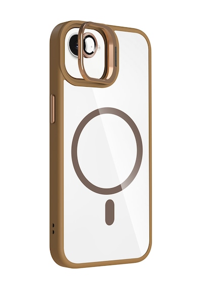 Adige Apple iPhone Uyumlu 16e Kılıf Etro Standlı + Kamera Lens Koruyucu Çöl Titanyum