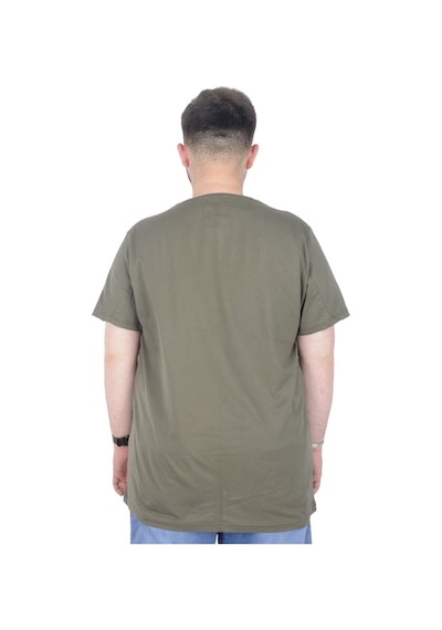 Mode Xl Büyük Beden Bisiklet Yaka Tişört 22169 Haki 001