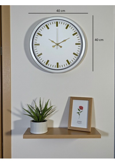 Beyaz Zarafet 40 Cm Metal Duvar Saati Diğer