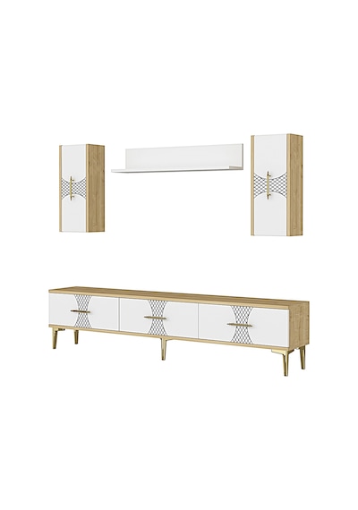 Tvr1832dbg Slim Tv Ünitesi Takımı Safirmeşe-beyaz-gold 180cm