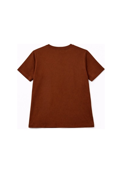 Mixray 2057 Kadın %100 Pamuk Bisiklet Yaka Taş Detaylı T-shirt Taba Taba