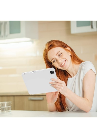 Apple Uyumlu iPad, Pro 12.9 5. Nesil 2021 Kılıf Kalem Bölmeli Smart Case