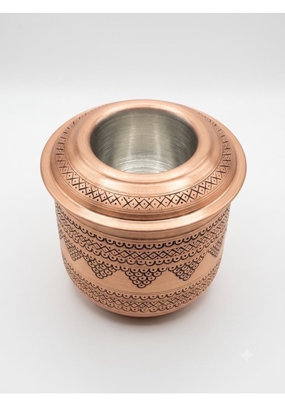 Aura Copper Bakır Ehlikeyf Bardak Soğutucu El İşlemeli Ve Jelli Modeller Açık Bej