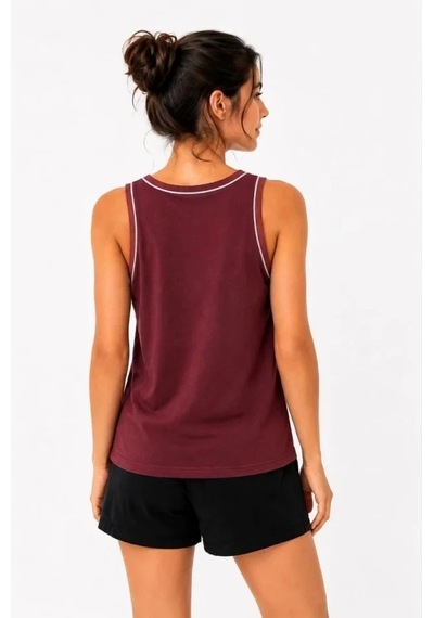 Valensdesign Sporcu Atlet Bisiklet Yaka Kolsuz Yazlık Atlet - Bordo
