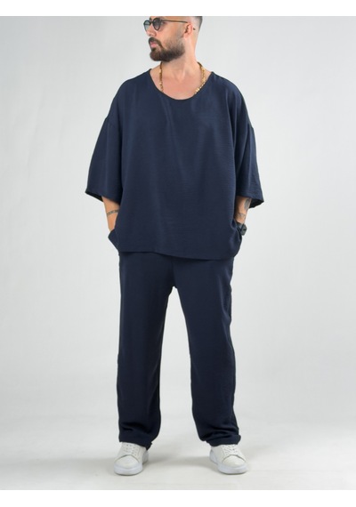 Oversize Lacivert Keten Takım Coc3204