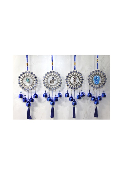 3 Adet Metal Nazar Boncuğu Çan Metal Dekoratif Çan Asma Süs Ev Ve İş Yeri İçin Duvar/kapı Süsü 43 Cm Evil Eye Charm