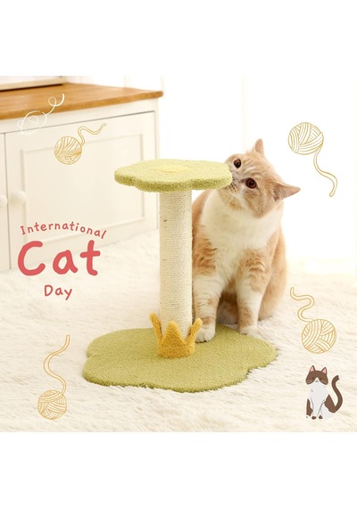 Kedi Tırmalama Direği, Kedi Ağacı Kedi Kulesi, Sisal Kaplı Tırmalama Direkleri Ve Çiçek Şekli Platformu İle Kap
