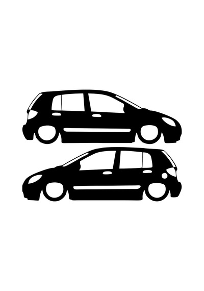 Basık Hyundai Getz Basık Sticker 17x17 Cm Siyah