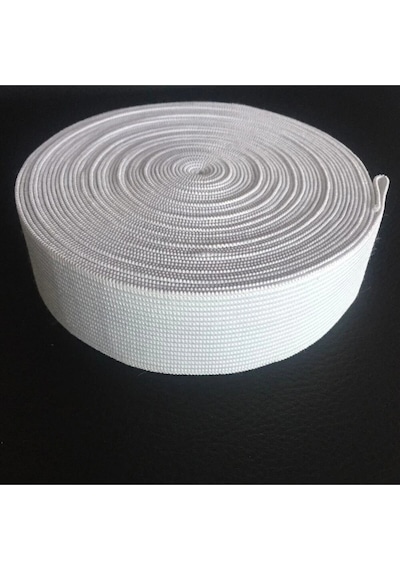 3 Cm Beyaz Enli Yassı Lastik 10 Metre Bel Paça Etek Lastiği
