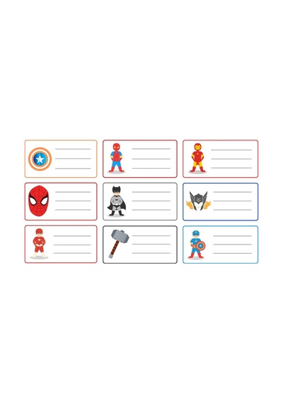 Bimotif Kahraman Figürlü İsimlik, Ders Programı, Kalem Ve Eşya Sticker Seti, Mavi 10 Sayfa