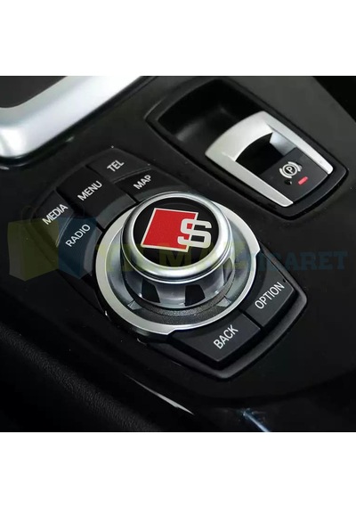 Audi S Logo Joystick Klima Teyp Düğme Damla Silikon Sticker 18 x 18 mm 4 Adet