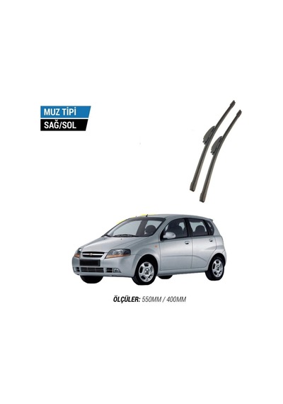 Chevrolet Kalos 2005-2008 2'li Ön Cam Sileceği Sağ Sol Silecek Takımı Muz Silecek