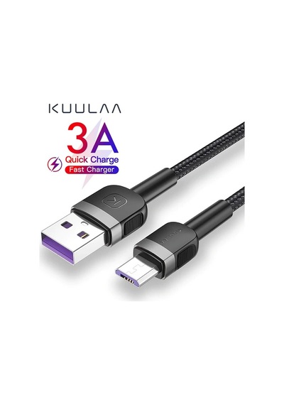 Kuulaa Mikro Usb 3a Hızlı Şarj 0.50cm Kısa Android Usb Şarj Kablosu- 5775