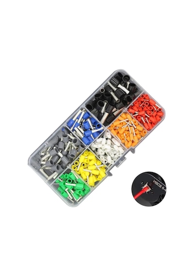 Electroon Hsc8 6-6a Terminal Sıkma Pensesi 0.25-6mm2 Awg23-10 +300parça Kablo Pabucu Set 1 Adet