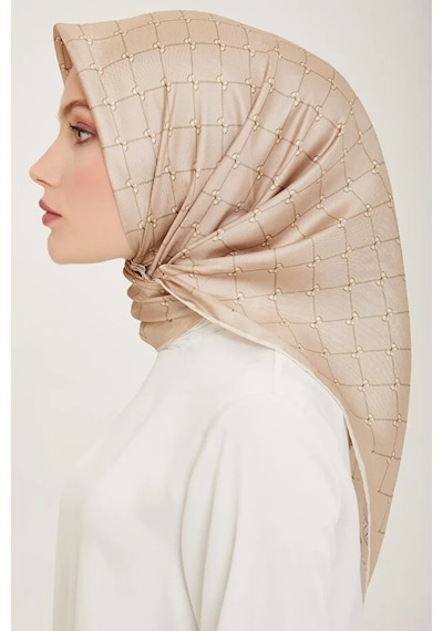 Belli Saf Twill İpek Eşarp 4006d Vizon