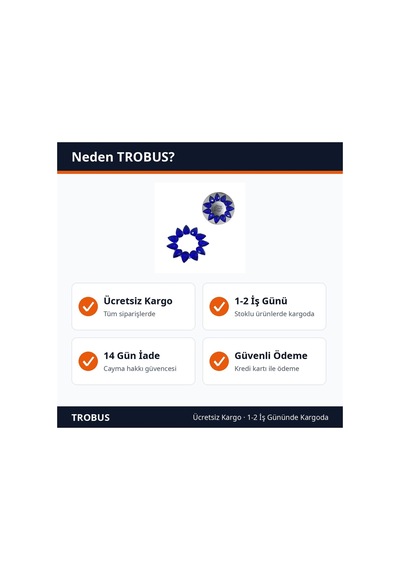 Trobus Start Stop Butonu Çerçevesi Kristal Damla Taşlı Saks Mavi