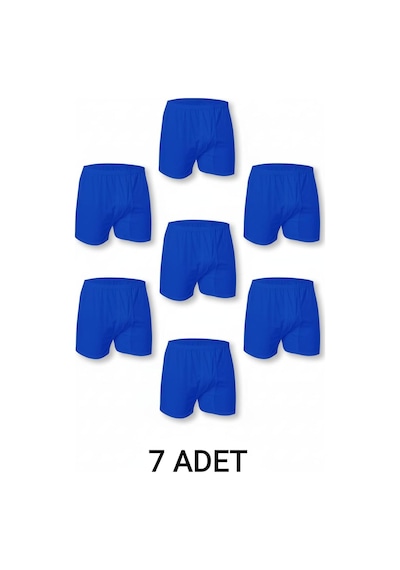Enmodaiçgiyim 7 Adet Saks Mavi %100 Pamuk Rahat Kesim Erkek Paçalı Külot Boxer