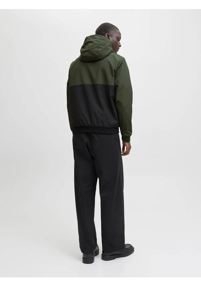 Jack & Jones Jjerush Hood Bomber Noos Siyah-yeşil Erkek Mont 12200208 Siyah-yeşil