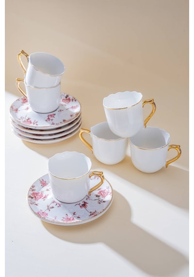 Acar Natalie 6 Kişilik Kahve Fincan Takımı - 90 Ml Renkli
