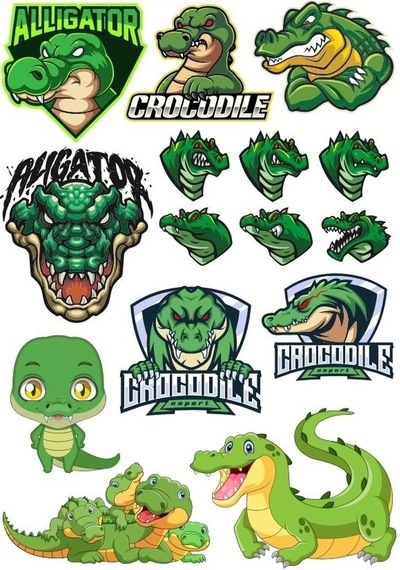 Timsah Sticker Set-4 13 Parça Telefon, Tablet, Defter, Laptop Sticker