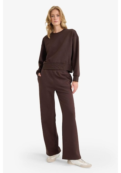 Defacto Boxy Fit Basıc Sweatshirt B8568AX25AU Kahve