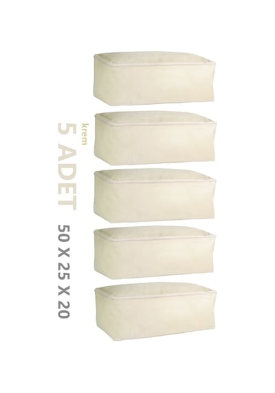 Vedsey 5'li Set Krem 50x25x20 Cm Hurç Krem